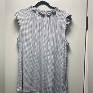 Adrianna Papell Black and White Polka Dot Blouse